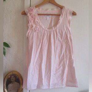 LOFT Ann Taylor Pink Cotton Sleeveless Lined Top